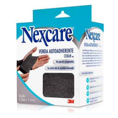 Imagen de Nexcare coban venda elasticada autoadherente 7,5 cm x 4,5 mts negra