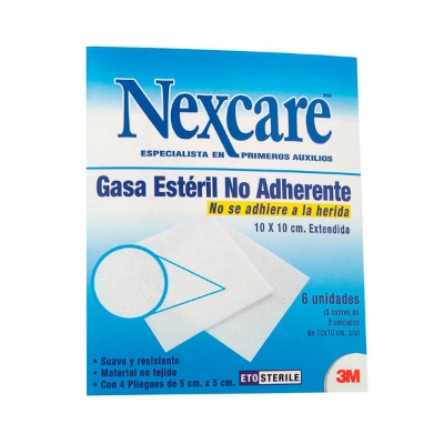 Imagen de Nexcare gasa esteril no adherente 10 x 10 cm extendida x 6 unidades