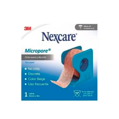 Imagen de Nexcare micropore tela adhesiva 25,0 mm x 9,1 mts con caja